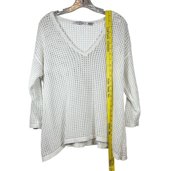 Eight Eight Eight 100% Cotton Oversized Cable Knit Sweater, Bright White, XL - Picture 5 of 6